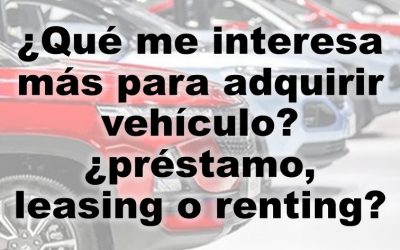 ¿Qué me interesa más para adquirir vehículo? ¿préstamo, leasing o renting?